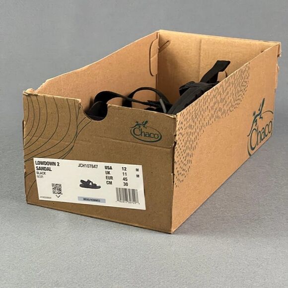 Chaco Sandal Men\'s 12 M Sandal Lowdown 2 Black New In Box NIB Hiking Outdoor